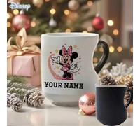 TEMU 1 taza mágica de Minnie Mouse de Disney que de color - Taza a la de 11 oz con el de Minnie y orejas de , diseño cara en rosa y , opción de personalización con (compatible con de regalo) y café