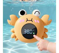 TEMU 1 termómetro de baño de automático y pantalla digital, baterías. una alarma de seguridad para la del agua y disponible en (, azul).