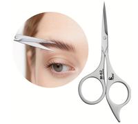 TEMU 1 tijera de acero inoxidable mate de calidad, versátil para recorte de cejas, de barba, corte de cabello, herramienta para manualidades, belleza unisex y depilación, removedor de maquillaje