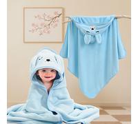 TEMU 1 Toalla de Baño con Capucha para Niños, Diseño Animado Animal - y Envoltura Absorbente en Beige Ideal después del o Playa. Accesorio Multiusos Hogar/Exterior, Regalo