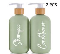 TEMU 1 ud./2 uds. Botella dispensadora de champú y gel de ducha de 300 ml, 2 pegatinas de cristal, se puede meter en una bolsa, tamaño de viaje, tamaño familiar