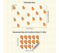 TEMU 1 ud. Adhesivo de pared con diseño de frutas naranja boho en PVC | Calcomanías impermeables y removibles para decoración de paredes de dormitorio, y baño y estética del hogar