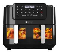 TEMU 1 ud., Freidora de Aire Caliente con Ventana Transparente, 9L XXL Sin Aceite, Freidora con 9 Funciones de Cocina, 2 Cajones, Pantalla Táctil y Temporizador Inteligente, y Grasa