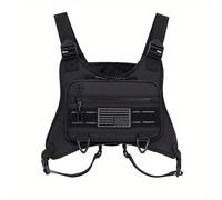 TEMU 1 ud. Riñonera táctica para hombre | Chaleco de running para deportes al , material Oxford negro, cierre de cremallera