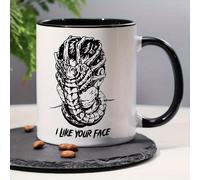 TEMU 1 ud. Taza de Café Cerámica con Cara de Facehugger "Me Tu Rostro", 11 oz con Negras - Ideal para Halloween, o Uso en o Casa - para Lavavajillas, Taza Bonita, Vajilla de Oficina