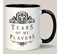 TEMU 1 ud., Taza de Café "Lágrimas de Mis Jugadores" de 11 oz - Regalo Divertido para del , Diseño Temático de con Patrones Florales Elegantes, Ideal para Amantes de los Juegos y al RPG de Mesa