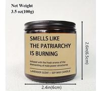 TEMU 1 vela con a lavanda - Regalo para mujeres, anti-patriarcado, y alegre, ideal para el Mes de la de las Mujeres y Internacional de la Mujer, decoración de feminismo y derechos