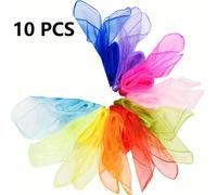 TEMU 10/12pcs Pañuelos de Baile Cuadrados en Colores Vibrantes - 24 Pulgadas, Accesorios Ligeros para Trucos de Magia y del Movimiento | a /Limpieza , Accesorios de , Equipo para Conjuntos Musicales
