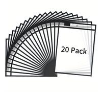 TEMU 10/20/30pcs Bolsillos de borrado , fundas de plástico reutilizables para hojas de papel, protectores de hojas de boletos para suministros de oficina en casa
