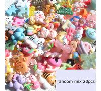 TEMU 10/20pcs Colgantes de Resina de Dibujos Animados Accesorios DIY Gancho para Oreja Llavero Pulsera Accesorios Más de 1000 Estilos Aleatoria