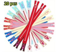 TEMU 10/20pcs Cremalleras de Resina Plástica con Anillo de Elevación Cremallera Colorida para Costura de , Manualidades y Bolsas de Ropa