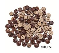 TEMU 10//50/100 piezas de Botones Redondos de Concha de Coco Natural sin Color con Agujero, Accesorios de Joyería para Manualidades, Decoración de Bolsos y del Hogar, Suministros de Accesorios de Ropa