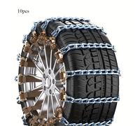 TEMU 10 cadenas de nieve de acero duraderas para neumáticos de invierno, fácil instalación, cadenas de antideslizantes para seguridad en , aptas para nieve, , carreteras desérticas - Ajuste universal