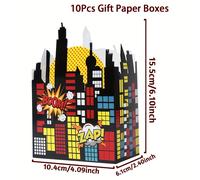 TEMU 10 cajas de regalo con diseño 'Boom' para superhéroes - Ideales para duchas, y decoraciones de fiestas para jóvenes.