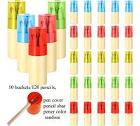 TEMU 10 cubos/120 mini lápices , portátiles con sacapuntas incorporado, ideales para escuelas, artistas, escribir, dibujar, colorear, etc., regalos de papelería para fiestas en el aula