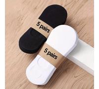 TEMU 10 de calcetines invisibles de forro para - de nailon transpirable y cómoda, para toda temporada, negros y blancos, perfectos para atletismo y uso casual