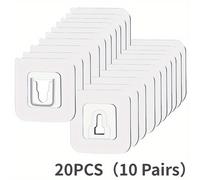 TEMU 10 de Ganchos de Pared de Acetato - de Fijación Invisible y Sin para Estanterías de Baño, Cocina, Dormitorio