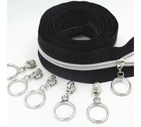 TEMU 10 Deslizadores 5# Dorado Plateado Deslizador Pieza Grande de Nylon Bobina Código Costura Cremallera