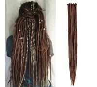 TEMU 10 Extensiones de sintéticas unisex de 24 pulgadas, trenzas rectas de un solo , finas de 0,6 cm, cabello de ganchillo de reggae a , mechones suaves, fibra de , estilo hip-hop