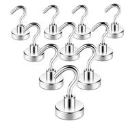 TEMU 10 ganchos magnéticos de acero inoxidable, acabado , resistentes al , montaje en pared para cruceros, puertas, camping, , cocina, refrigerador, paredes de garaje