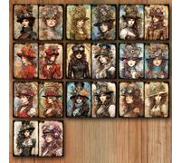 TEMU 10 Hojas de Papel para , Páginas de Diario Steampunk Bellezas. Papel para Diario de Damas Steampunk, Materiales de Decoración para Caligrafía y Collage