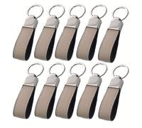 TEMU 10 llaveros de coche de cuero sintético, llaveros en grabados con láser, ideales como regalos navideños con logos grabados con láser.