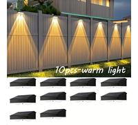 TEMU 10 luces solares para , luz solar /blanca, luz exterior solar automática de encendido/apagado al el , ideal para paredes decorativas, paneles de puertas y escaleras, mejor opción para exteriores