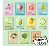 TEMU 10 Mascarillas Hidratantes de Frutas y Plantas, en de Frutas y Glicerina, Hidratación Profunda, la Piel y Mantiene el Rostro Hidratado, Un Regalo Ideal para Familiares y