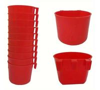 TEMU 10 piezas, Comederos para pájaros, Tazas para jaulas, Herramientas para alimentar aves y pollos, Comederos y platos, Fáciles de limpiar, Cajas colgantes de plástico semicirculares, Sin batería