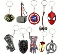 TEMU 10 piezas de accesorios de superhéroes de Marvel, Iron Man, Spiderman, juego de llaveros de superhéroes adecuado para colección o como decoración de fiestas, regalos de fiesta