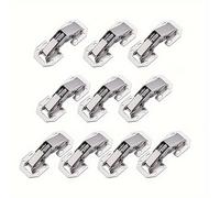 TEMU 10 Piezas de Bisagras Ocultas de Acero Inoxidable, Amortiguador de a , Bisagras para Puertas de Armario Sin con Tornillos, Montaje en Superficie sin Ranura Requerida