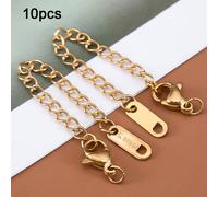 TEMU 10 Piezas de Cadena Extensora para Collares y Pulseras con Cierre de Langosta en Acero Inoxidable 304, Ideal para de Joyería DIY