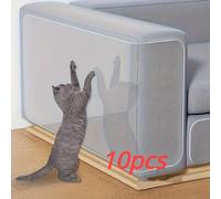 TEMU 10 Piezas de Cinta Transparente Cara Antigatos - Protector de Muebles para Sofá, Sillón, Paredes y Suelos - Pegatinas Antiañicos para Gatos, Fácil Aplicación, Sin (Antiañicos)