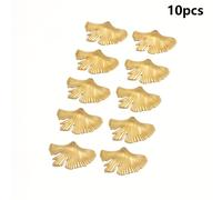 TEMU 10 piezas de Colgante de Hoja de Ginkgo Dorado 45.6*30.1mm en Latón para Accesorios de Ropa y Joyería DIY