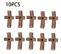 TEMU 10 Piezas de Cruces de Madera - Cruces para , Regalos de , Pequeñas Cruces de Madera para Sostener, Descanso para Dedos, Regalos Religiosos para Cristianos, Regalos de Oración para