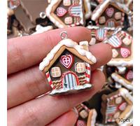 TEMU 10 piezas de de de pan de jengibre clásicas, adornos de resina de Navidad para joyería DIY, collares, pendientes, llaveros - Decoración de vacaciones de Navidad, necesita electricidad, método de