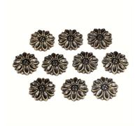 TEMU 10 piezas de esquinas de aleación, cabujón, flor , aleación de espalda , adorno, parche, álbum de recortes, decoración vintage, de joyería de madera, 23 mm