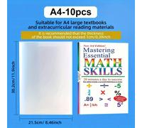 TEMU 10 piezas de fundas de libros transparentes de PVC, impermeables y duraderas, adecuadas para tamaño A4/estación de trabajo, libros de 16K/22K