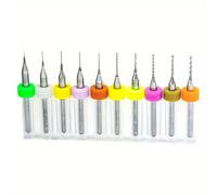 TEMU 10 piezas de juego de brocas de acero de tungsteno, brocas de precisión de 0,,0 mm para placa de PCB, brocas helicoidales duraderas para panal, resina y artesanías de madera