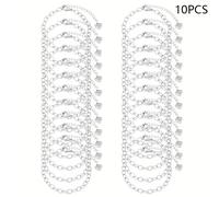 TEMU 10 piezas de juego de pulseras con cadena de colgante de amor, hechas de acero inoxidable, con hebilla de langostino, adecuadas para hacer joyas DIY.