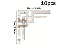 TEMU 10 piezas de pegatinas de espejo autoadhesivas - Calcomanías tipo papel tapiz removibles a prueba de roturas, paneles de espejo acrílico para gabinetes, puertas, techos, ventanas