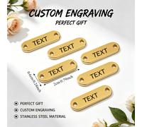 TEMU 10 piezas de placa de identificación metálica personalizada grabada con láser, grabado de texto y logotipo personalizados, etiqueta de acero inoxidable con orificio para ropa y herrajes