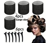 TEMU 10 Piezas de Rizador, Rizador Grande y con Pinza, Autoadhesivo para Cabello Largo/Medio/Corto, Flequillo, Regalo Ideal para Día de la o San Valentín, Herramienta Familiar