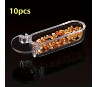 TEMU 10 Piezas de Tazas de Alimentación de Plástico para Aves, Cajas de Comida Colgantes Prácticas para Canarios y Aves Pequeñas, Comedero Portátil para Uso Exterior