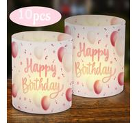 TEMU 10 piezas Decoración de mesa de rosa, Pantalla de decoración de lámpara, Decoración de farol de vela, Decoración de mesa de rosa, Decoración de , Decoración de temática " ", Estrellas, de cinta