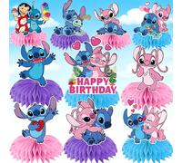 TEMU 10 piezas Disney Stitch de Mesa para Decoraciones Panal Stitch y Set de Adornos de Panal, para de Temáticas y un Regalo Decorativo Delicado para
