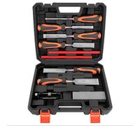 TEMU 10 piezas Juego de Escoplos y Escoplos Planos - Herramientas de trabajo de madera de acero al carbono duradero con rojos en estuche de almacenamiento, ideal para carpinteros y proyectos DIY