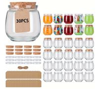TEMU 10/ piezas Tarros de vidrio de 100 ml para yogur con , Pequeños tarros de vidrio para pudín, Recuerdos de boda, para leche, y regalos de bricolaje, etiquetas, etiquetas colgantes y
