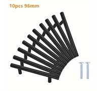 TEMU 10 Piezas Tirador de Muebles en Acero Inoxidable Sólido, Mango en T 64/76/96mm, Espaciado de Agujeros 3in 76mm, Total 5in 127mm, Tirador para Cajones