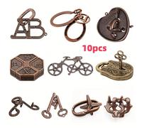 TEMU 10 piezas, versión , mayor nivel de dificultad, candado Luban tiene un . Juego de de metal, rompecabezas mágico de desbloqueo, rompecabezas de IQ - Ideas de regalo para las fiestas